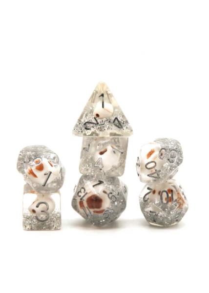 Skull Dice: Silver Glitter